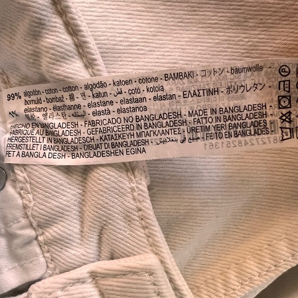 Zara High Rise Straight Leg Denim Off White Size 4 - Picture 5 of 6